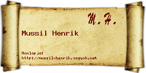 Mussil Henrik névjegykártya